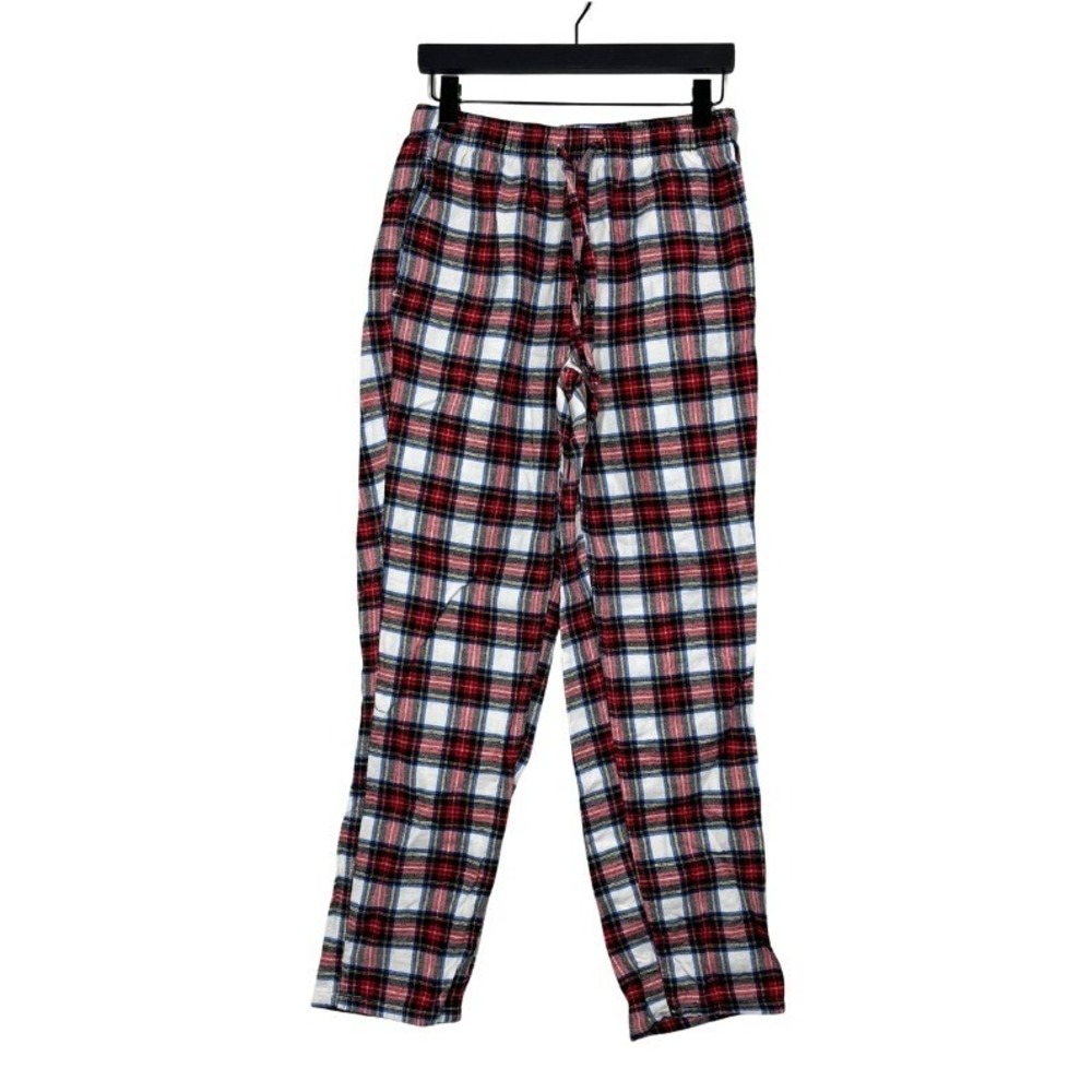 J.Crew Women's Flannel Pajama Lounge Pants Red Blue Plaid Sz Small 100% Cotton